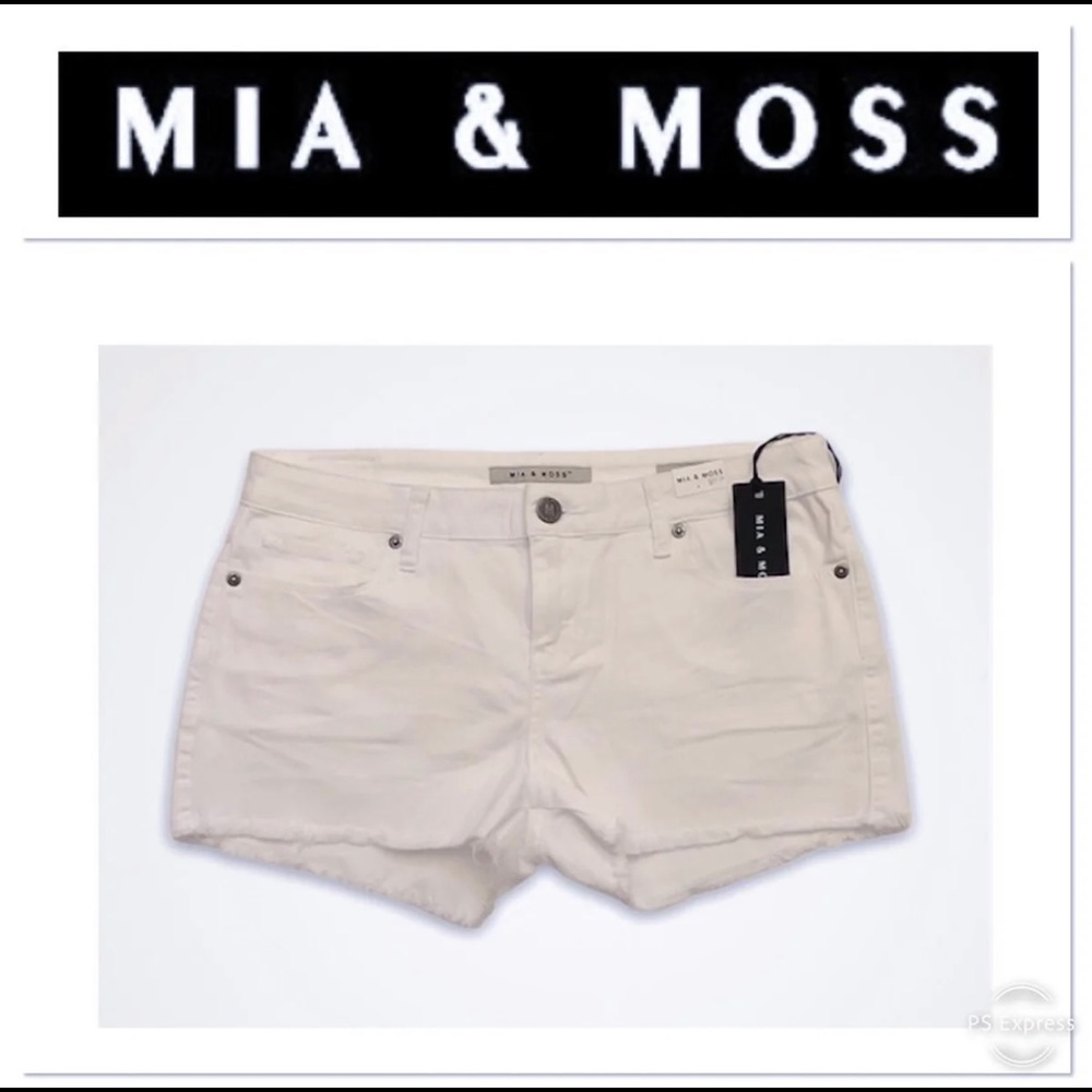 Mia & Moss Piccadilly Mid Rise White Shorts